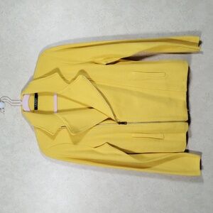 12191 Ralph Lauren yellow heavyweight mostly cotton zip front cardigan XL